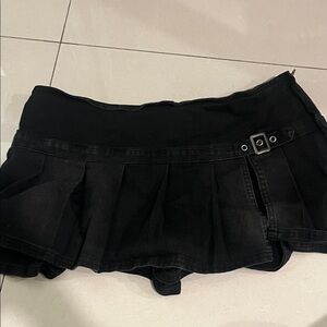 BDG Black Mini Skirt with Pleated Detail